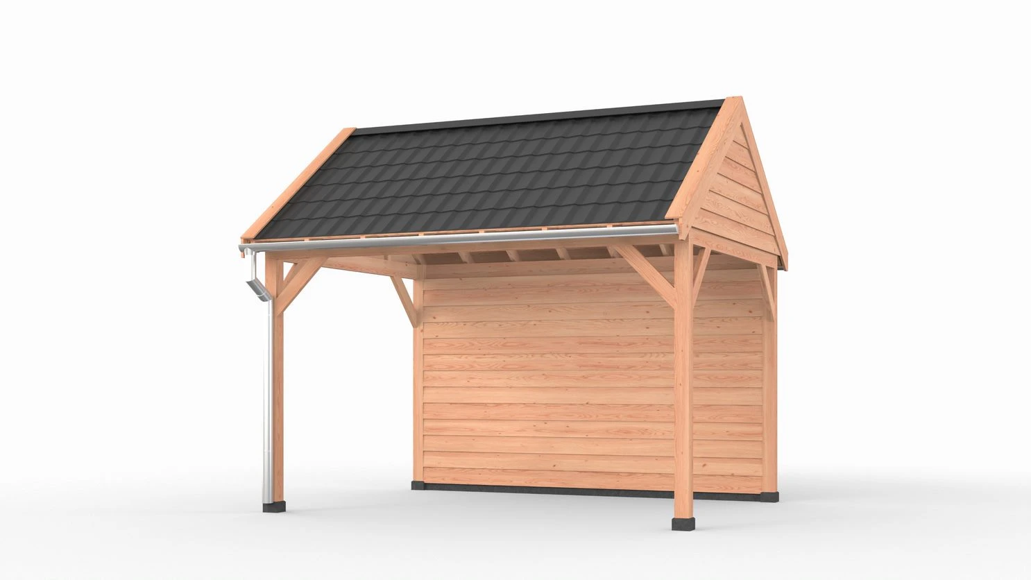 Douglas overkapping zadeldak, 400 x 300, met achterwand, Westwood DIY - Afbeelding 1